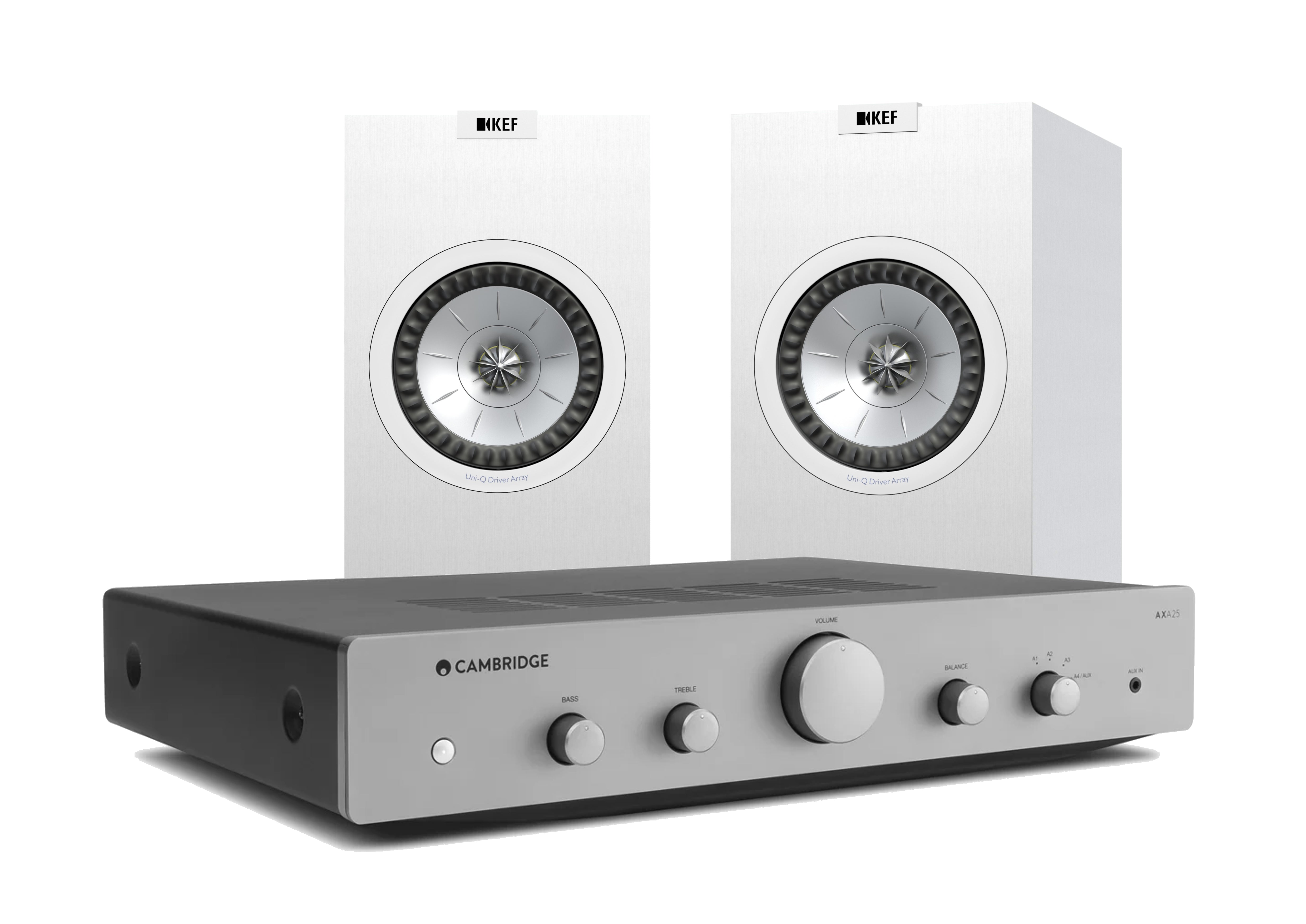 KEF Q150 polcsugárzó és Cambridge Audio AX A25 sztereó integrált erősítő szett